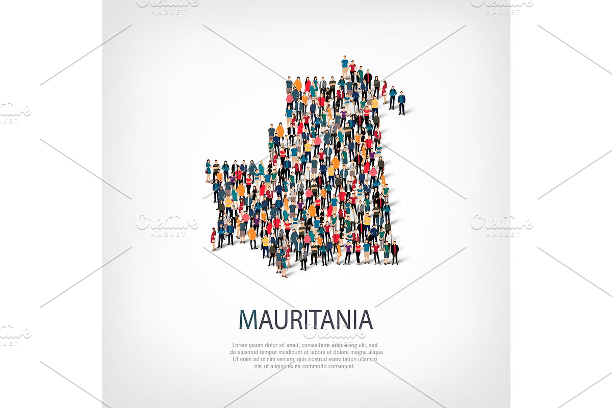 people map country Mauritania vector in Illustrations - product preview 8