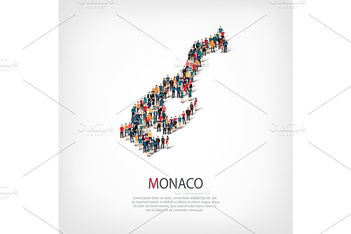 people map country Monaco vector in Illustrations - product preview 8