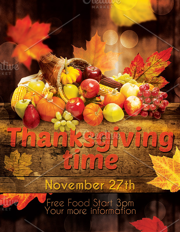 Thanksgiving Time Flyer in Flyer Templates - product preview 2