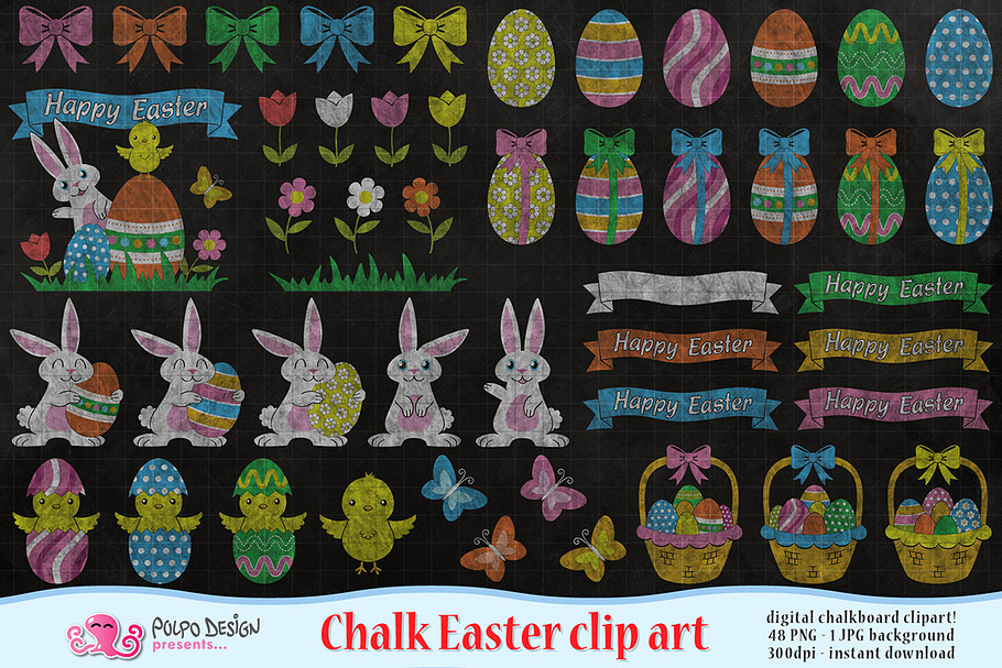 Chalkboard Easter clipart