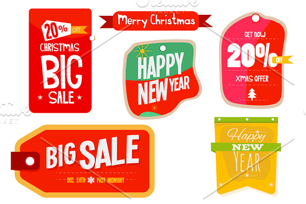Christmas & New Year Labels