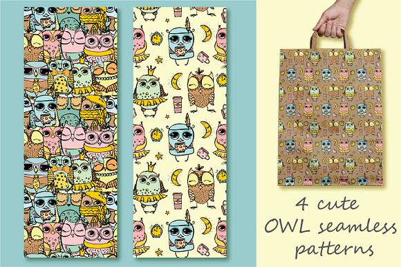 Cute OWLS bundle in Illustrations - product preview 3