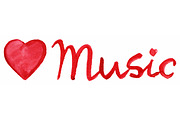 Love music heart lettering vector