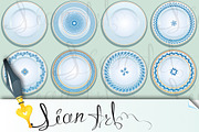 Set of White porcelain plate