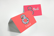 8 March Greeting Card Elements