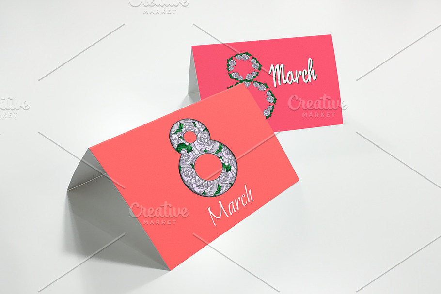 8 March Greeting Card Elements in Objects - product preview 8