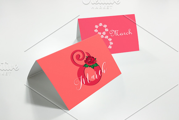 8 March Greeting Card Elements in Objects - product preview 1