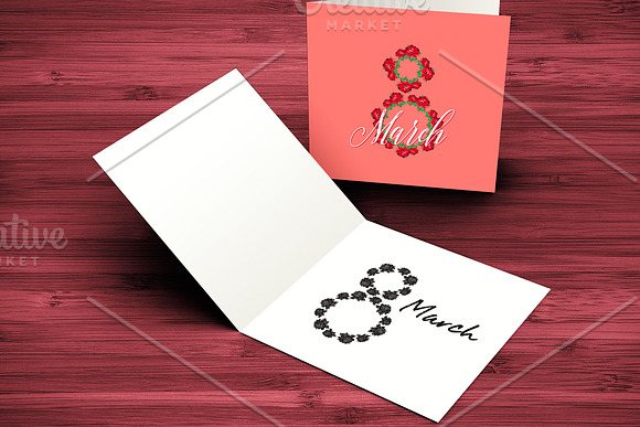8 March Greeting Card Elements in Objects - product preview 2
