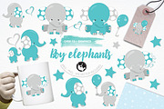Boy elephant illustration pack