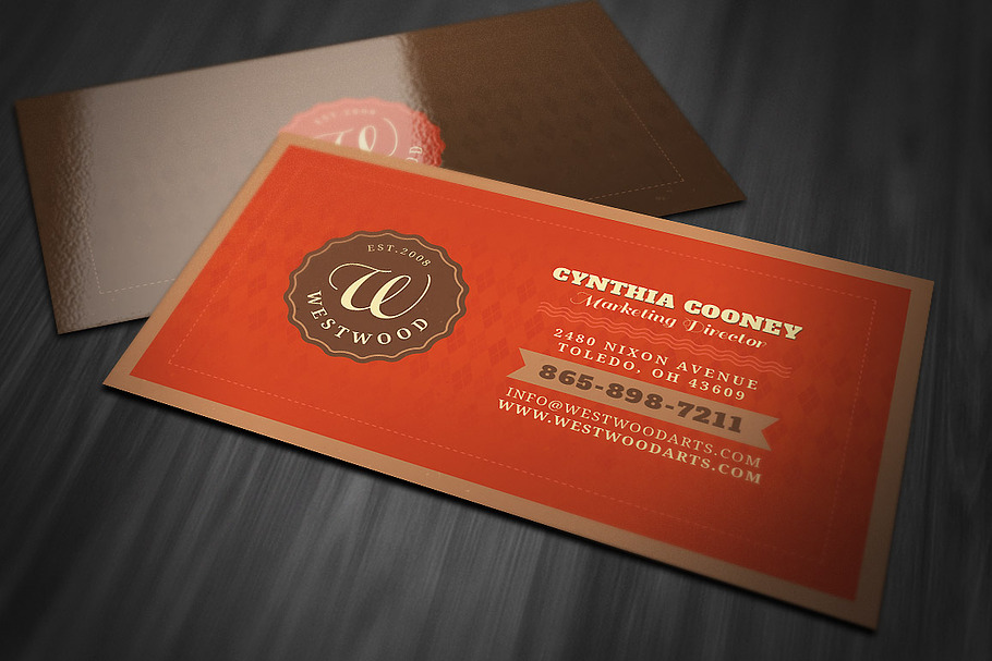Retro Style Business Card in Business Card Templates - product preview 8