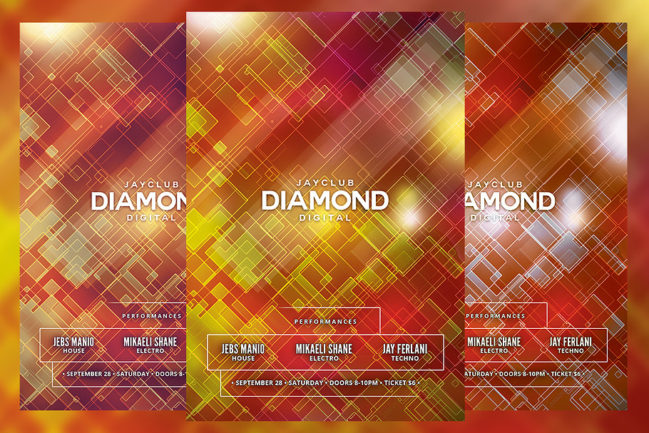 Diamond Digital Club Flyer in Flyer Templates - product preview 8