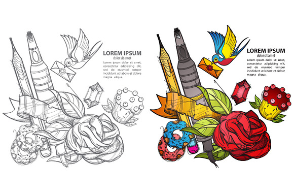 Tattoo posters in Illustrations - product preview 3