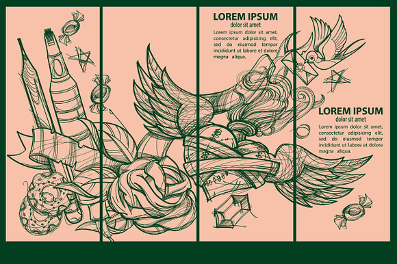 Tattoo posters in Illustrations - product preview 4