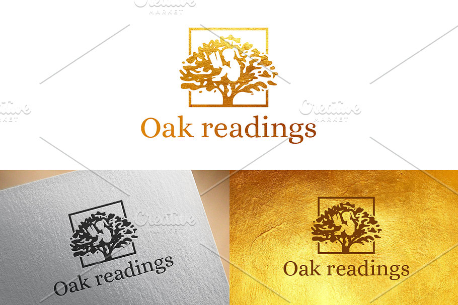 Oak Readings logo design template