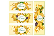 Pasta macaroni Italian cuisine vector banners set