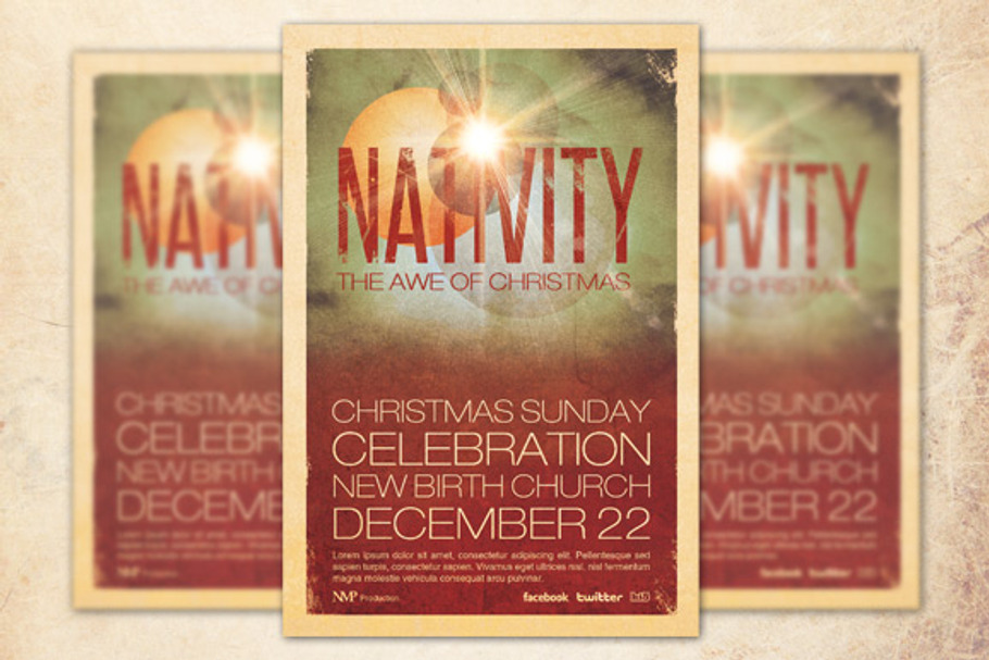 Nativity Church Flyer Template in Flyer Templates - product preview 8