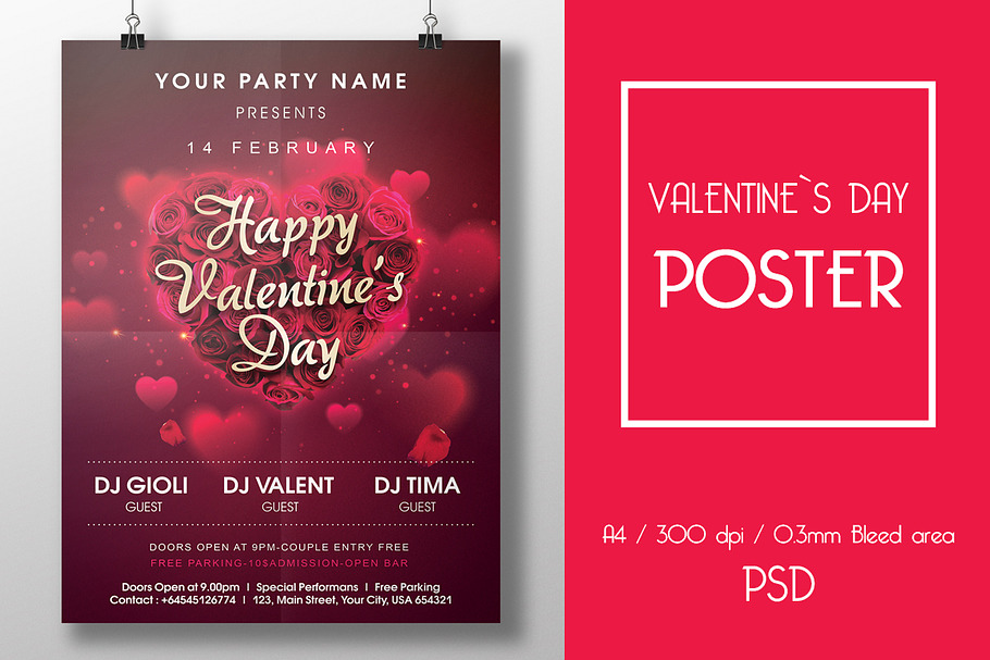 Valentine`s Day Party Flyer in Flyer Templates - product preview 8