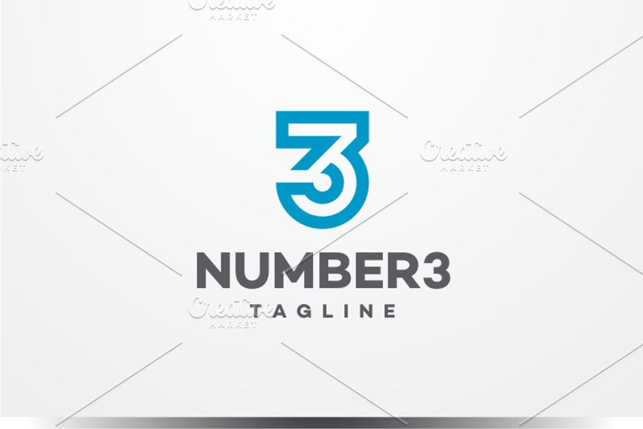 Number Three 3 Logo