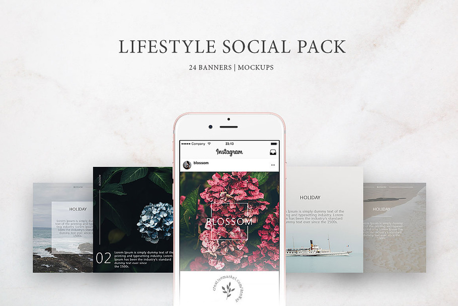 Lifestyle Social Pack / Kit 2 in Instagram Templates - product preview 8