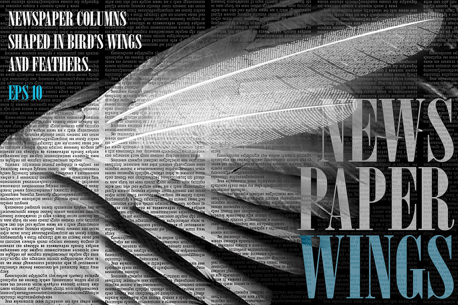 Newspaper columns with wings