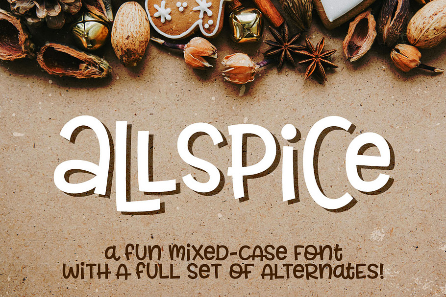 Allspice: a fun mixed-case font! in Fun Fonts - product preview 8