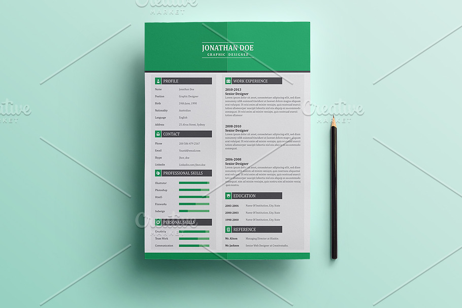 50% Off Flat Resume (3 Pages) in Resume Templates - product preview 8