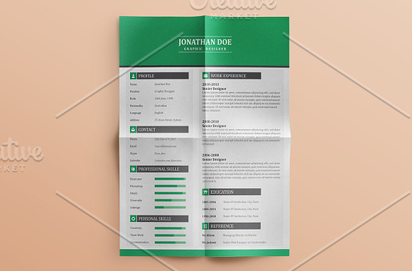 50% Off Flat Resume (3 Pages) in Resume Templates - product preview 3