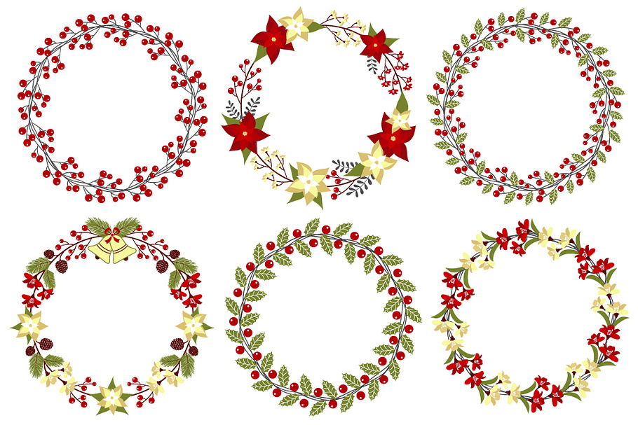 Christmas Wreath Set in Illustrations - product preview 8
