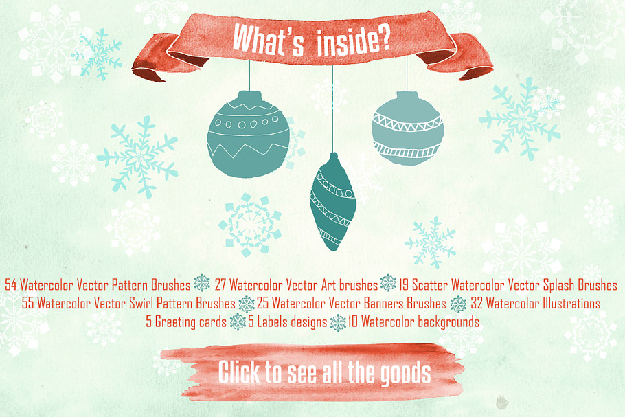 Watercolor Winter Design Pack in Photoshop Brushes - product preview 8