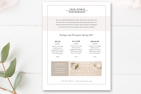 Photographer Pricing Guide Set in Flyer Templates - product preview 3