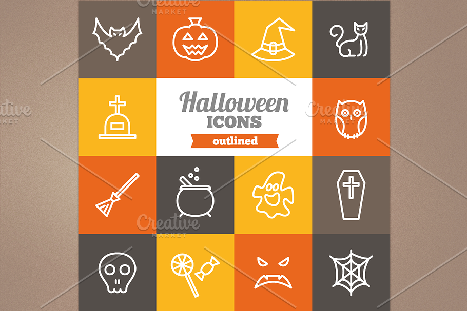 Outlined Halloween icons in Halloween Icons - product preview 8