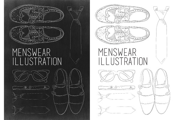 Menswear accessories illustration