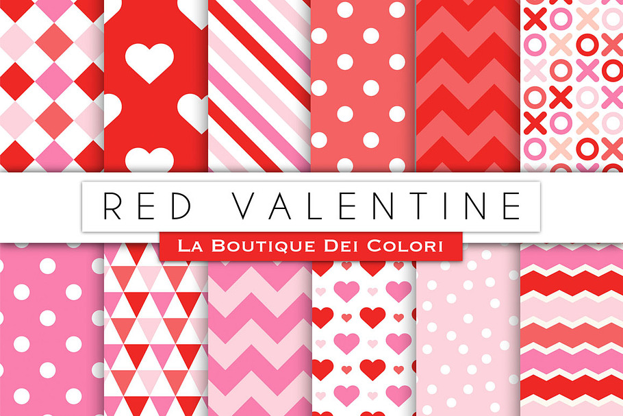 Red Valentine's Day Digital Paper