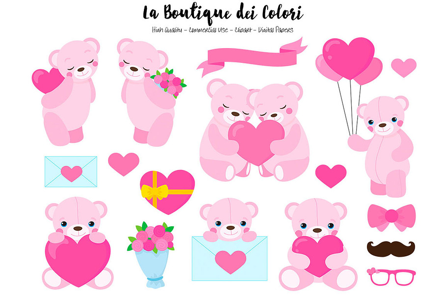Pink Valentine's Day Teddy Bears