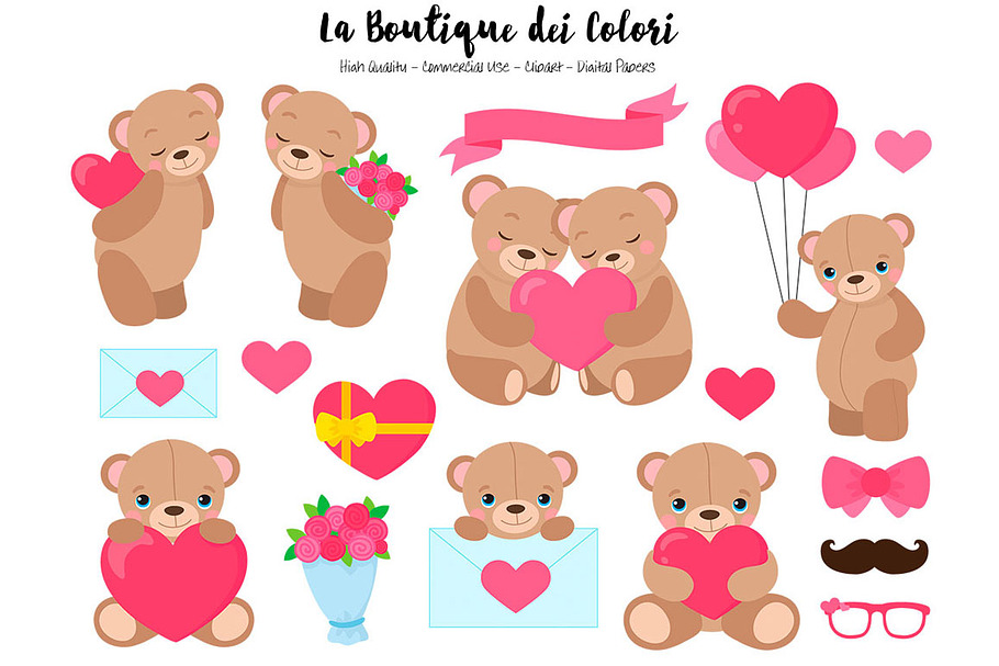 Valentine's Day Bears Clip Art