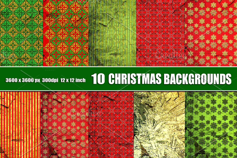 Christmas background gold red green