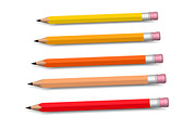 Multicolored pencils growing row
