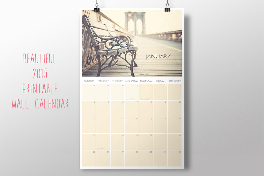 2015 Printable Calendar in Stationery Templates - product preview 8