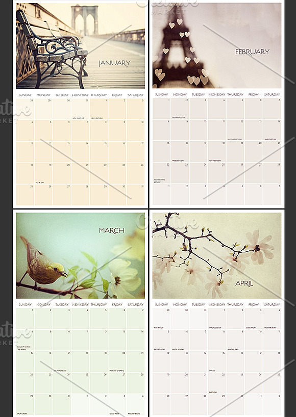 2015 Printable Calendar in Stationery Templates - product preview 1