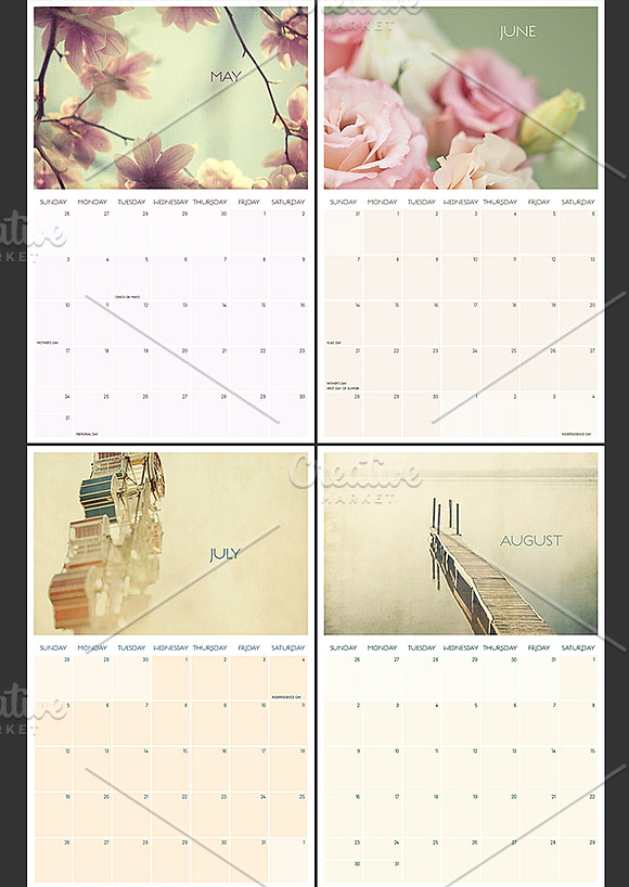 2015 Printable Calendar in Stationery Templates - product preview 2