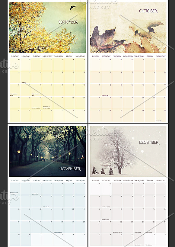 2015 Printable Calendar in Stationery Templates - product preview 3