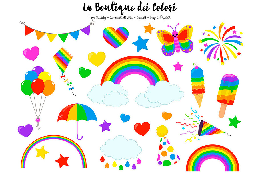 Rainbow Spring Clip Art in Illustrations - product preview 8