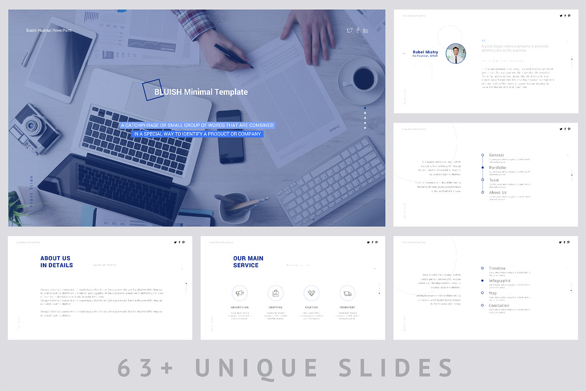 Bluish Keynote Template in Keynote Templates - product preview 8