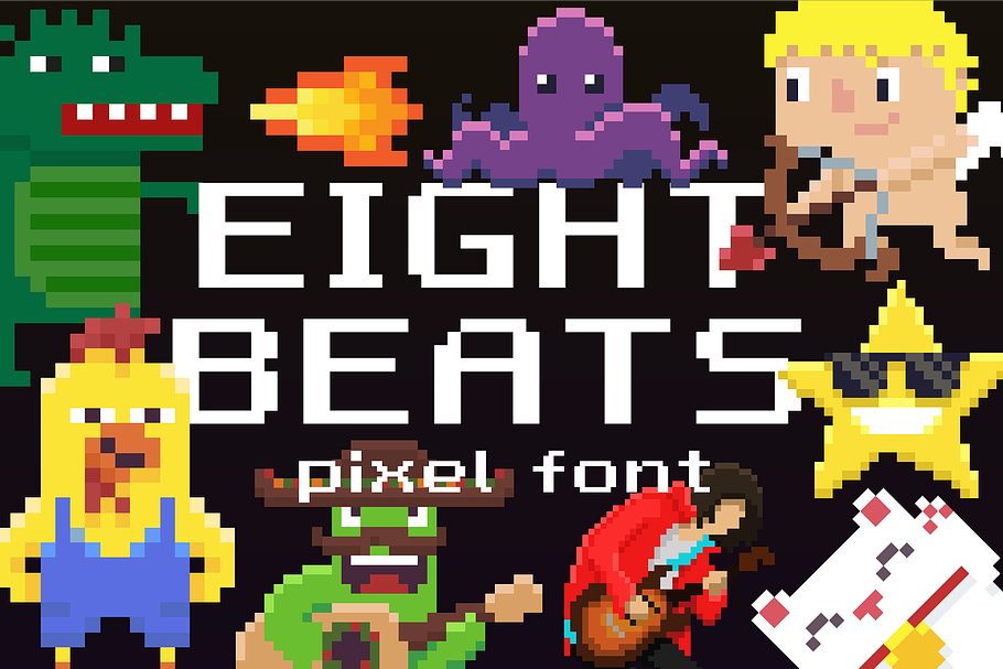 Eight Beats: pixel font