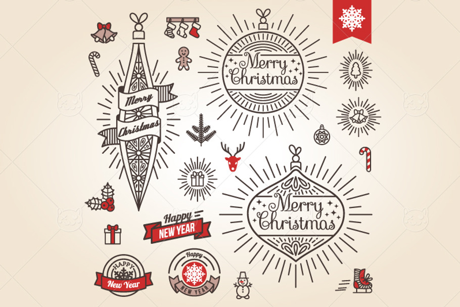 Christmas Labels in Christmas Icons - product preview 8