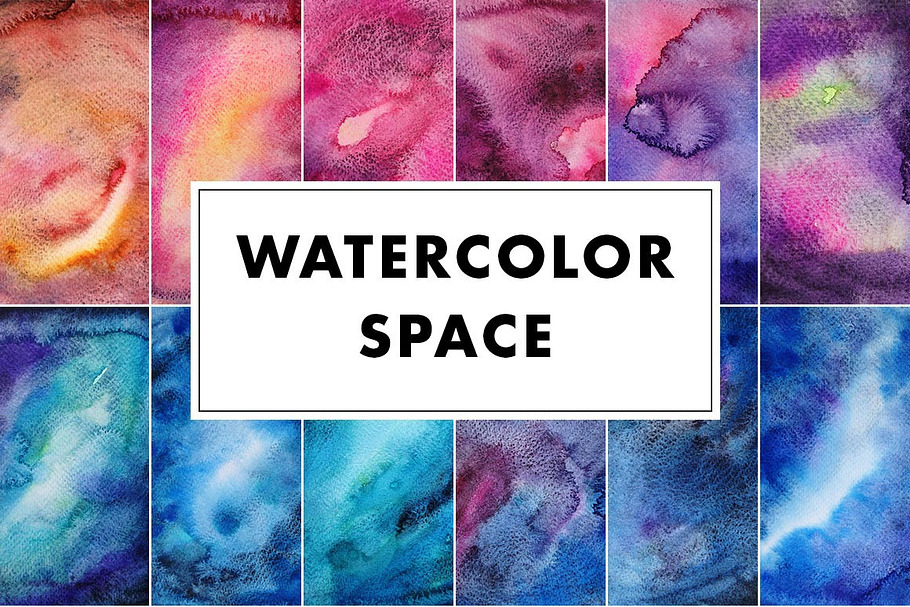 Watercolor Space Nebula in Textures - product preview 8