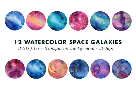 Watercolor Space Nebula in Textures - product preview 1