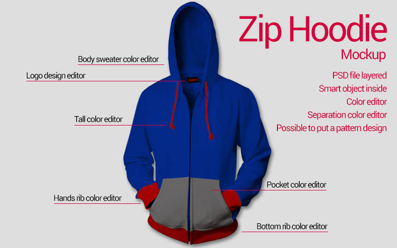 Download Zip Hoodie Mockup | Creative Product Mockups ~ Creative Market