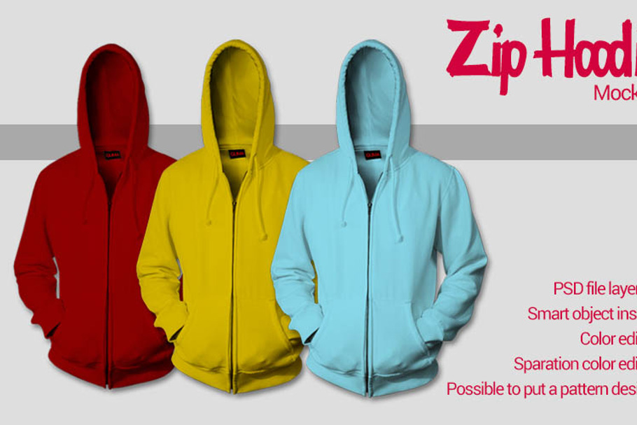 Download Zip Hoodie Mockup | Creative Product Mockups ~ Creative Market