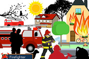 Firefighter Scene Design Elements